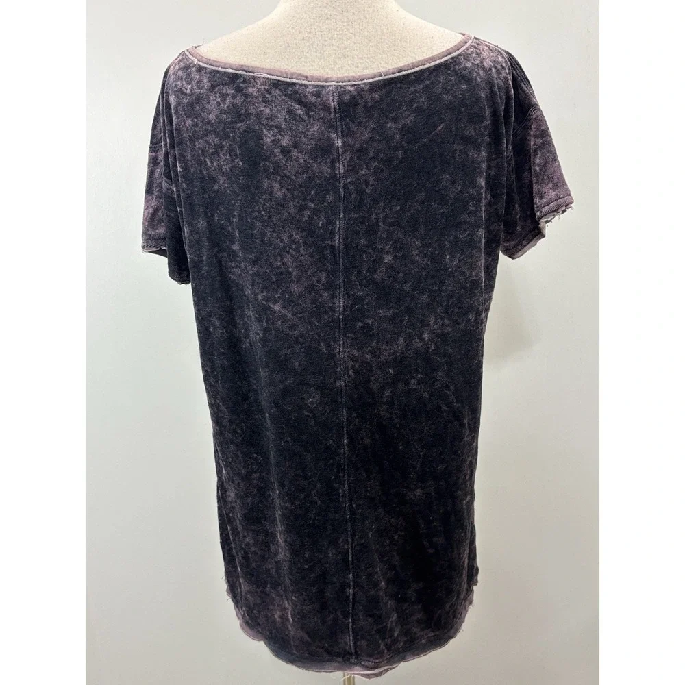 Free People We The Free Doran Tee Size S Purple Washed Velvet Shirt Boho Fairy